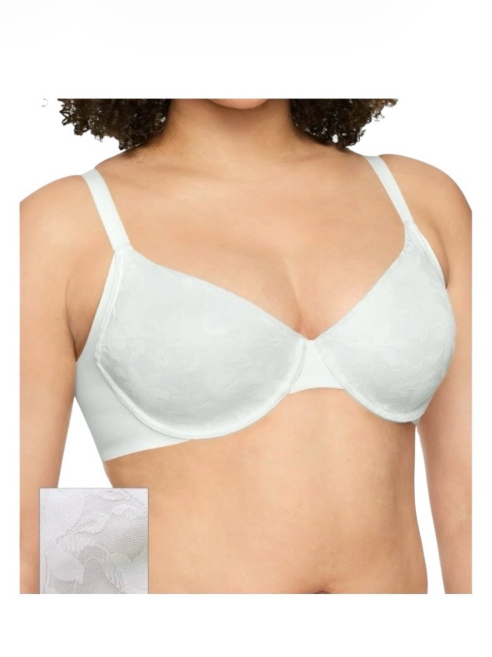 Warners Women's Underwire Underarm Smoothing Floral Lace T-Shirt Bra Size 40B